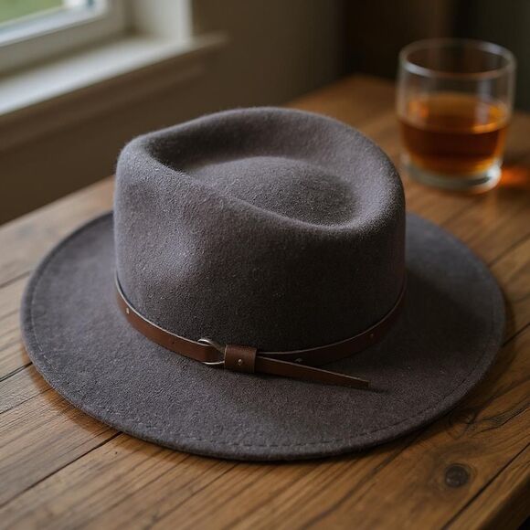 Dorfman Pacific Scala Classico Men's DF6 Outback Wool Felt Hat Brown Size Medium - Picture 1 of 14